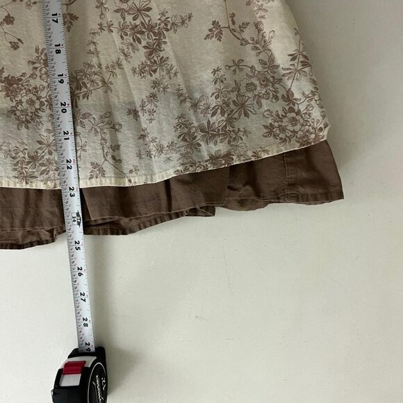 cream brown flora boho coquette girly granola midi skirt - Picture 7 of 8